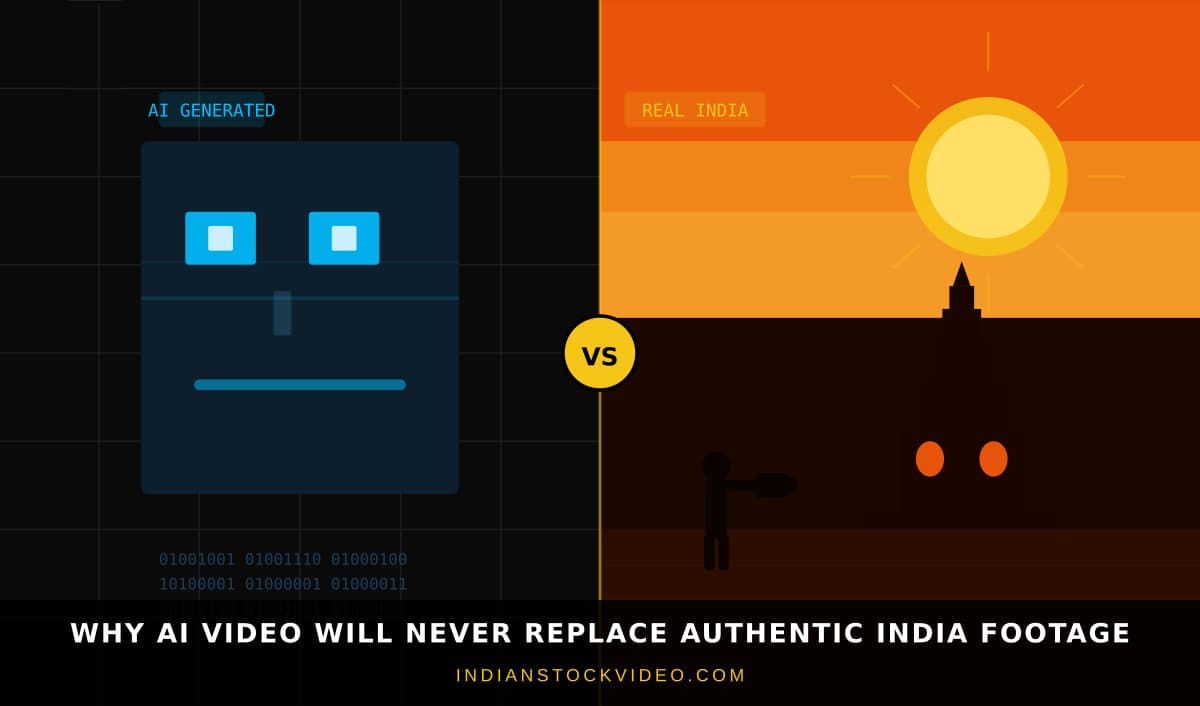 Why AI Video Will Never Replace Authentic India Footage — And What That Means for Indian Creators