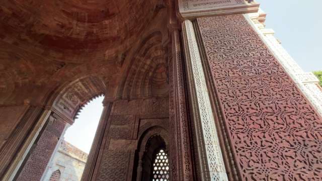 Intricate Stone Carvings at Qutb Minar Complex, Delhi
