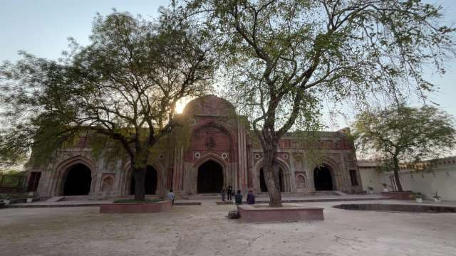 Historic Mughal-Era Monument at Sundown in Delhi