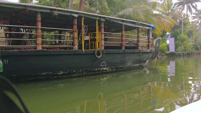 Traditional Indian Houseboat Cruising Kerala Backwaters