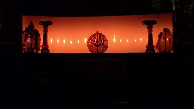 Traditional Indian Shadow Puppetry Performance at Night