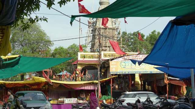 Bustling Entrance to Bijasan Mata Temple in Bhopal