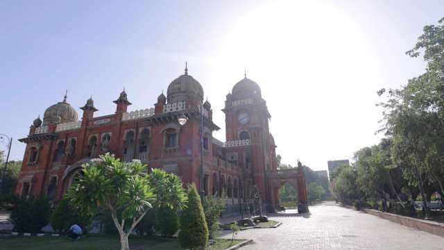 Mahatma Gandhi Hall, Indore, With Dome Architecture in Sunlight