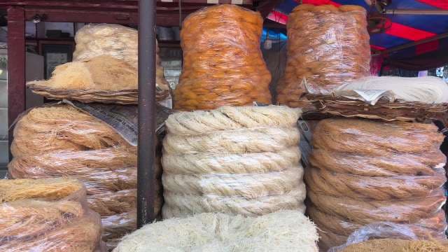 Colorful Indian Sweet Sevai Displayed at Street Market