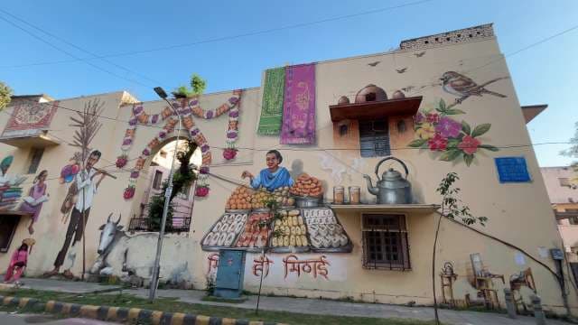 Colorful Indian Street Art Celebrates Local Culture and Sweets
