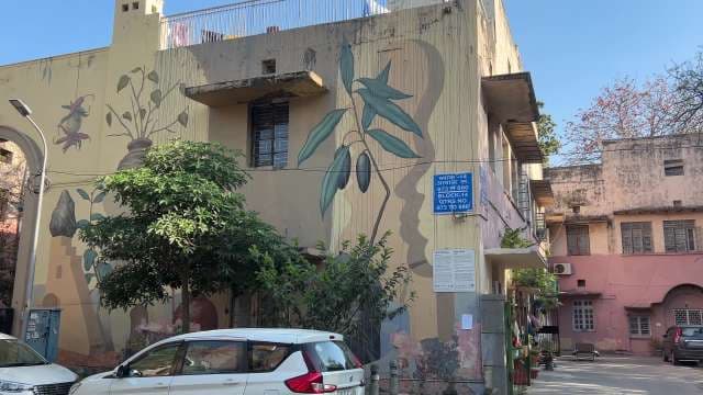 Colorful Plant Murals Transform Delhi Residential Building