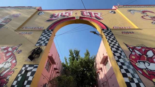 Colorful Street Art Gate in Delhi’s Lodhi Art District