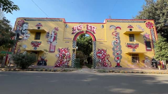 Colorful Murals at Lodhi Art District Gate Delhi