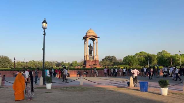 Crowds Visit Netaji Subhas Chandra Bose Statue at India Gate