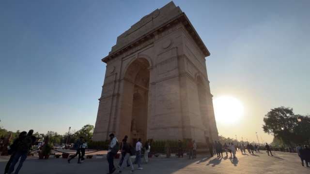 India Gate Monument at Sunset in New Delhi