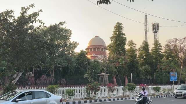 Supreme Court of India Dome at Sunset in New Delhi