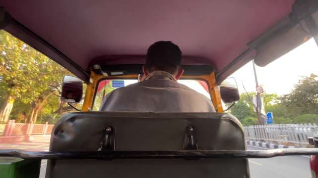 Riding Through City Streets in an Indian Auto Rickshaw