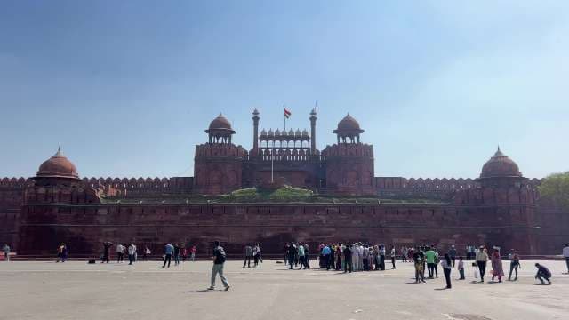 Crowds Visit Historic Red Fort in Delhi, India
