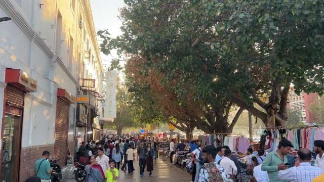 Bustling Shopping at Connaught Place Flea Market, Delhi