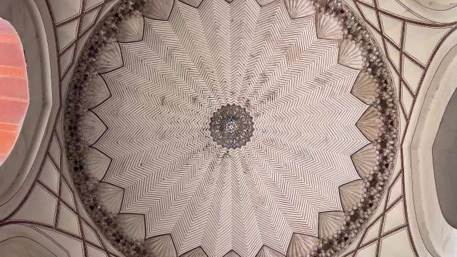 Intricate Dome Ceiling With Geometric Islamic Patterns