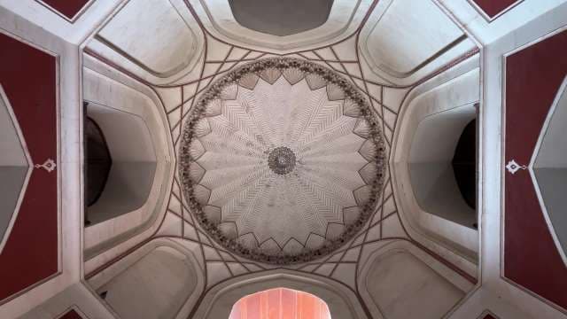Stunning Geometric Dome Ceiling in Historic Indian Monument