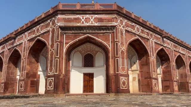 Magnificent Red Sandstone Facade of Humayun's Tomb Delhi