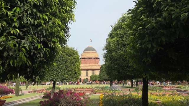 Rashtrapati Bhavan Gardens and Dome in New Delhi