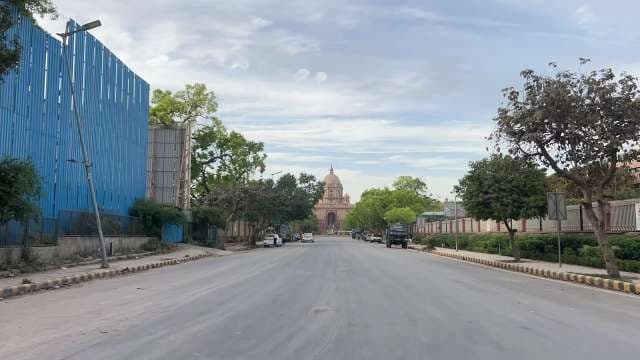 Rashtrapati Bhavan Viewed From a Quiet Delhi Street