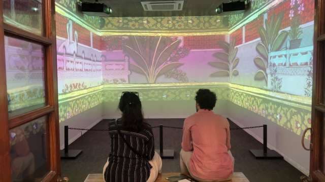 Immersive Art Experience With Projected Floral Wall Murals