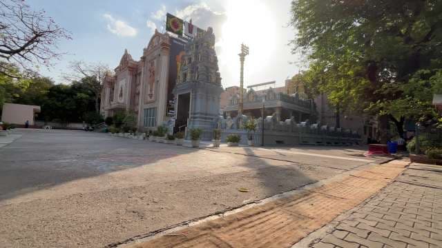 Tirumala Tirupati Devasthanam Temple Exterior in Sunlight