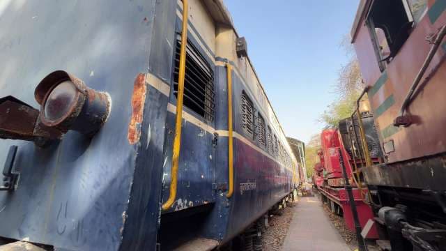 Historic Indian Railways Trains at Outdoor Museum Exhibit