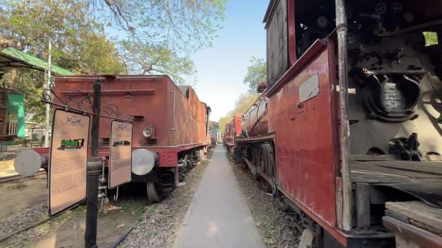 Vintage Steam Locomotives on Display at Railway Museum