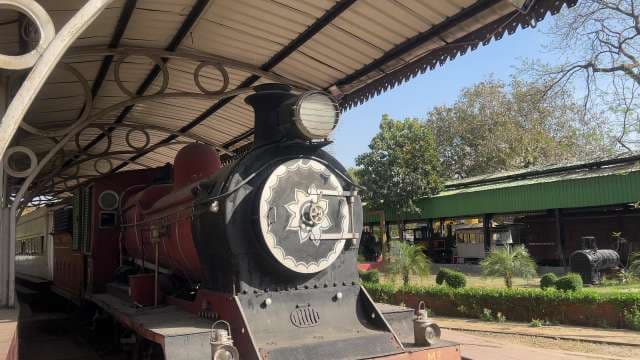 Vintage Steam Locomotive Display at National Rail Museum Delhi