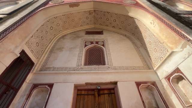 Intricate Mughal Archway With Geometric Patterns in India