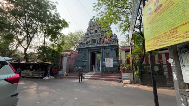 Colorful Hindu Temple Entrance in South Delhi