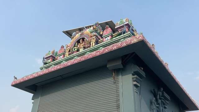 Colorful South Indian Hindu Temple Gopuram Close-Up