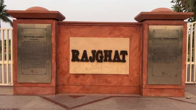 Raj Ghat Memorial Entrance in Delhi Honoring Mahatma Gandhi