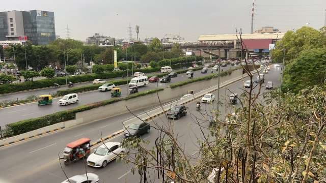 Busy Traffic Scene at Cyber Hub Gurgaon Highway