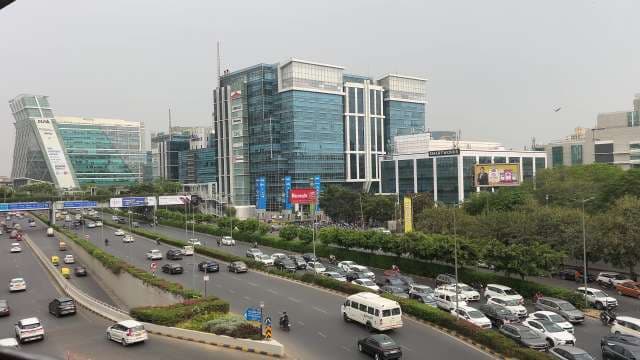 Modern Skyscrapers and Urban Life at DLF Cyber Hub Gurgaon