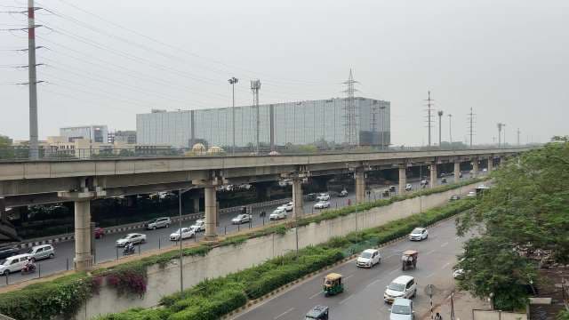 Urban Highway and Metro System in Gurugram Cityscape