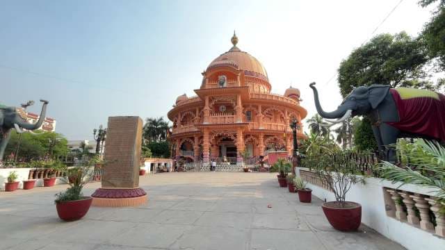 Stunning View of Hindu Temple with Elephant Statues in India