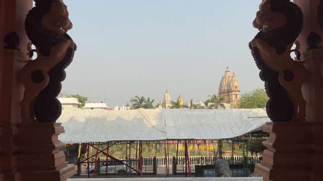 Majestic View of Indian Hindu Temple Towers and Sculptures