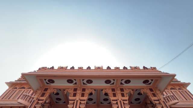 Majestic South Indian Temple Facade Under Clear Sky
