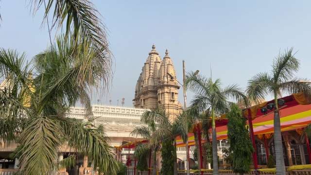 Magnificent Hindu Temple with Lush Palm Trees in India
