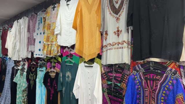 Colorful Traditional Kurtis and Dresses Displayed in Clothing Store