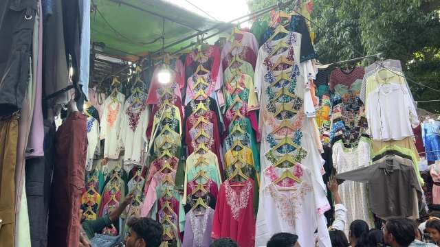 Colorful Embroidered Kurtis for Sale at Indian Street Market