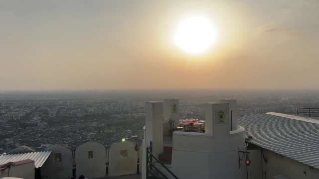 Sunset Over Udaipur City From Hilltop Terrace