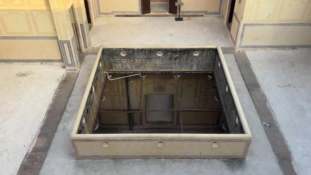 Ancient Stepwell Courtyard At Jaipur Palace