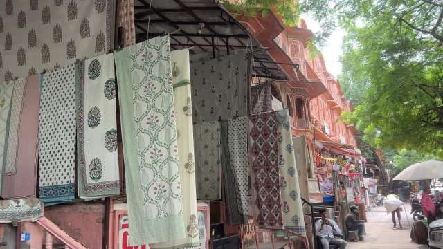 Colorful Textile Market in Jaipur’s Historic Bapu Bazaar
