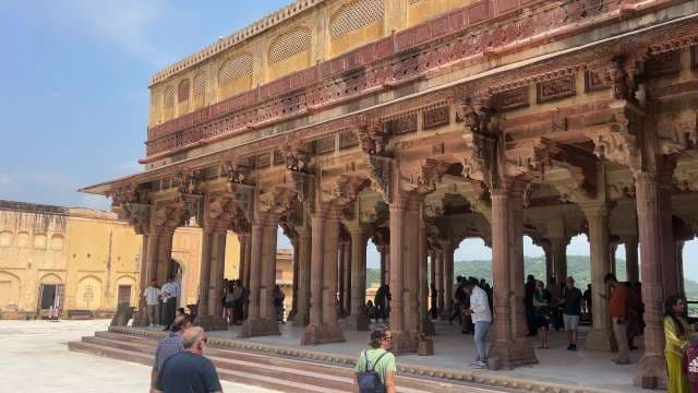 Exploring the Ornate Pillared Halls of Amer Fort Jaipur