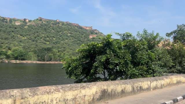 Scenic View of Jaigarh Fort Above Man Sagar Lake in Jaipur