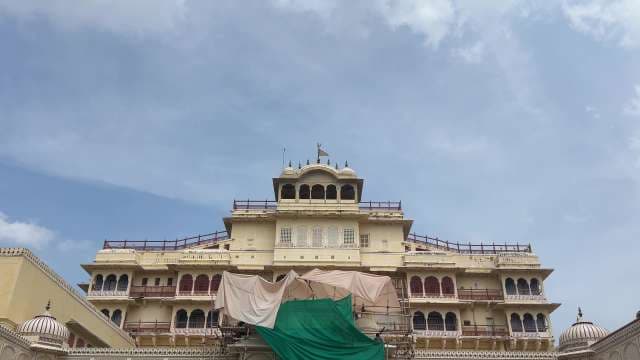 Majestic Facade of City Palace Jaipur Under Restoration