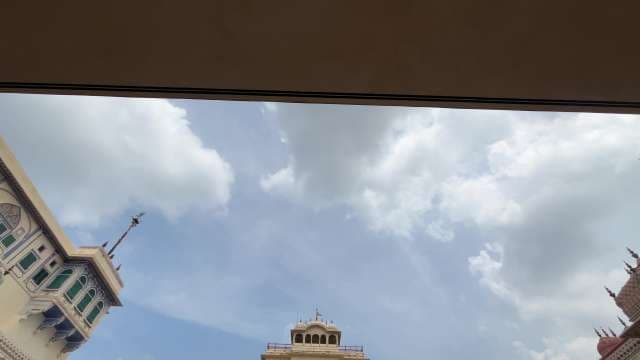 Stunning View of City Palace Jaipur Against Cloudy Sky