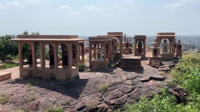Ancient Cenotaphs Overlooking Jodhpur Cityscape in Rajasthan