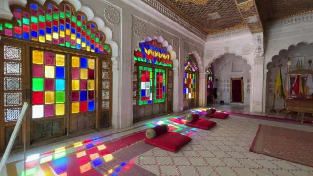 Majestic Stained Glass Windows in Royal Indian Palace